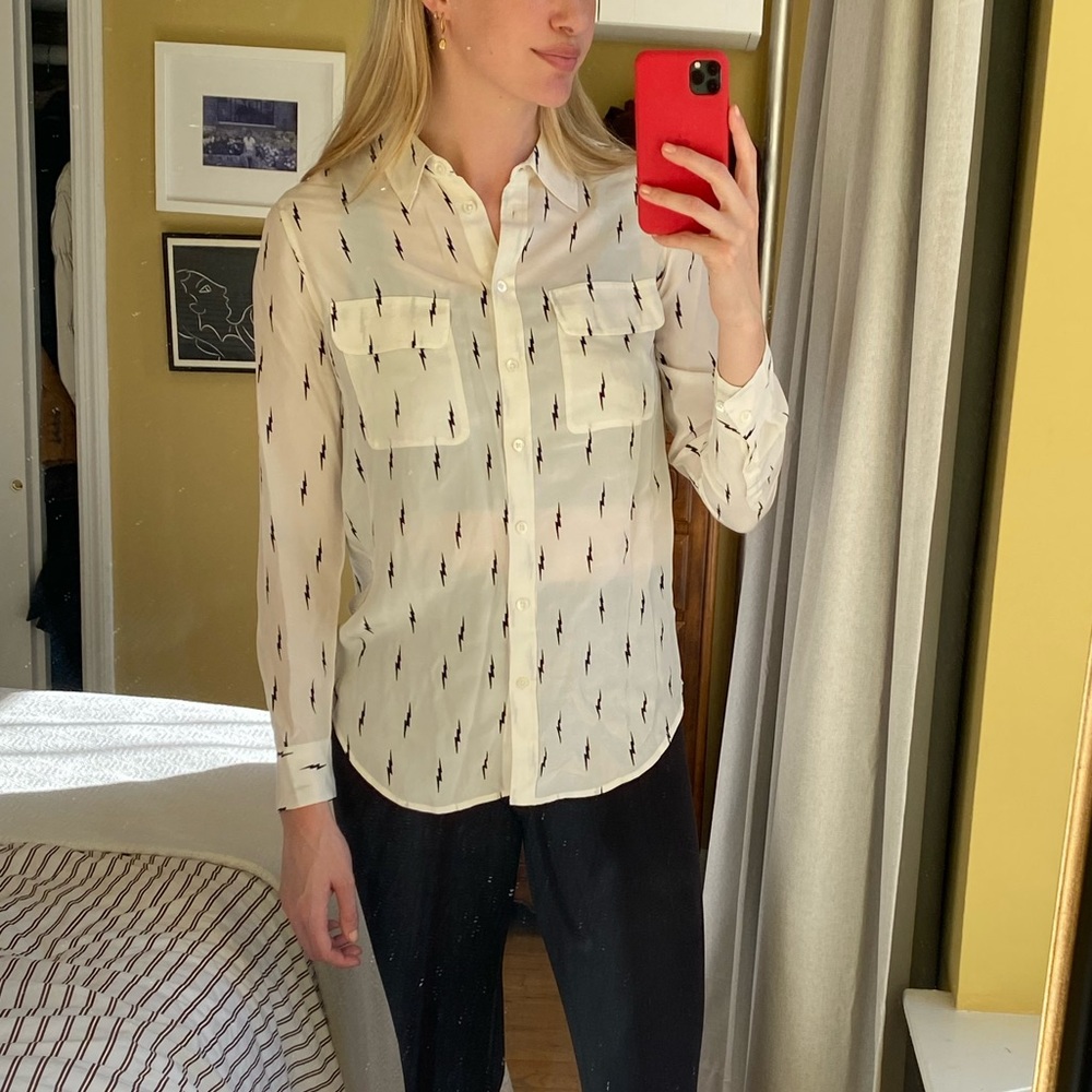 Equipment x Kate Moss Lightning Bolt Button-Up